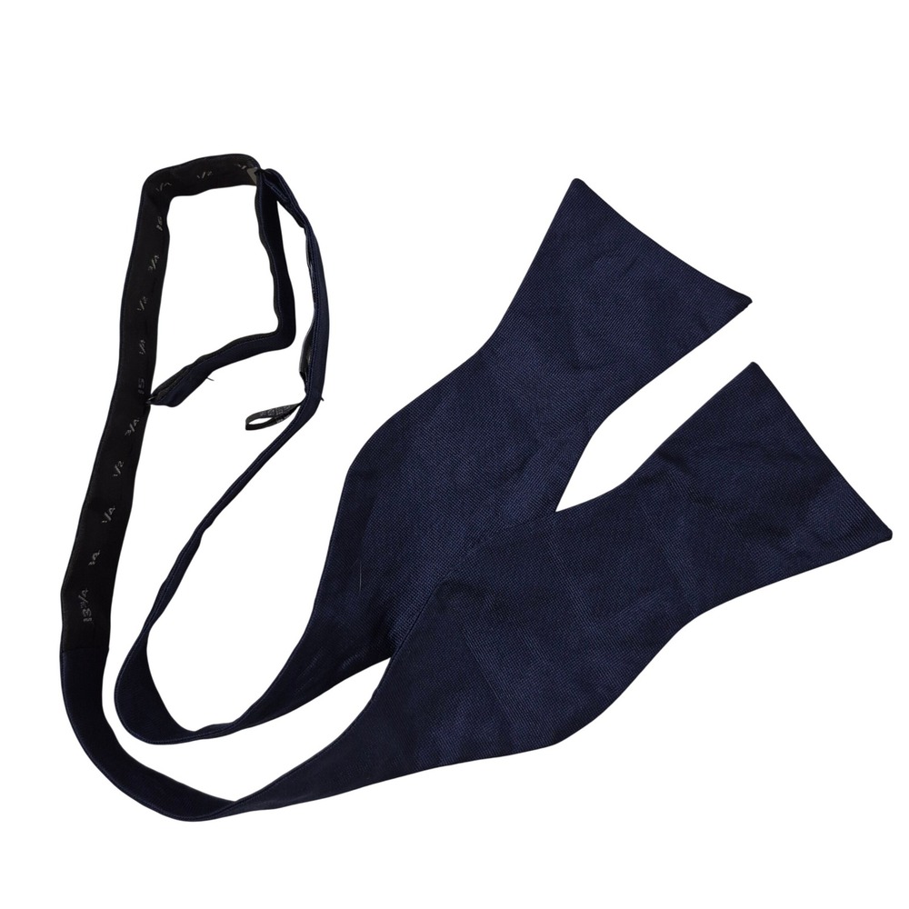 Tommy Hilfiger Bow Tie Mens Navy Blue Classic Silk Self-Tie Formal Preppy